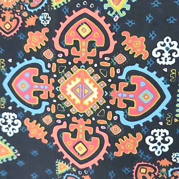 LuLaRoe Joy Vest Black Silky Soft Sleeveless Tribal Print Long Cardigan Duster - Picture 7 of 8